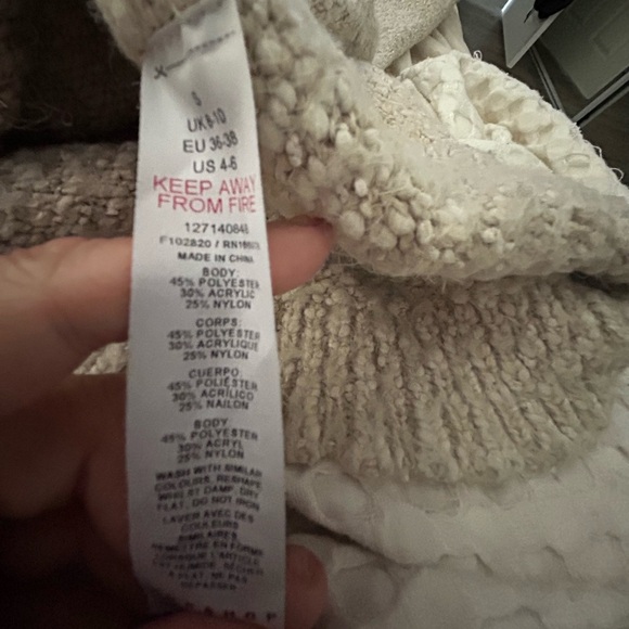 Topshop Beige Drop Shoulder Turtleneck Sweater - Picture 6 of 6